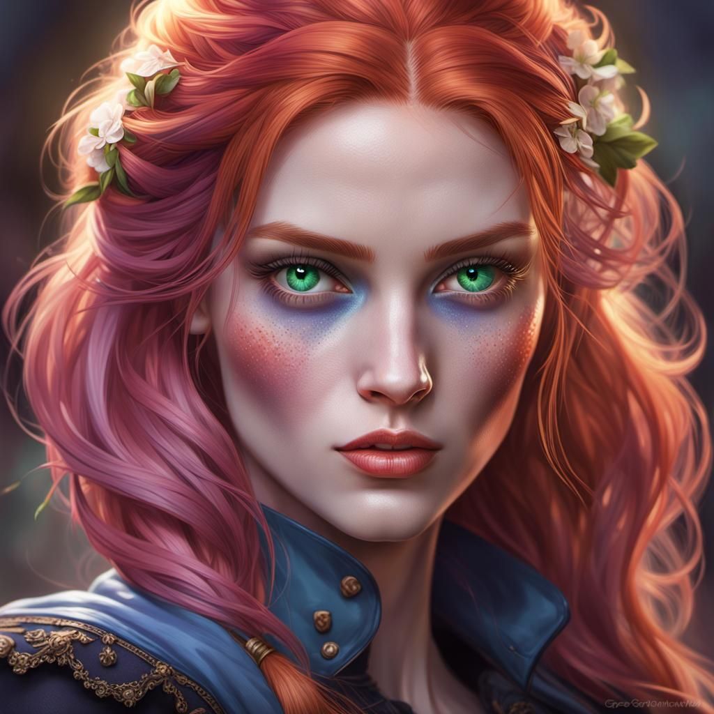 Gothic Portrait of a Strawberry Blonde Woman