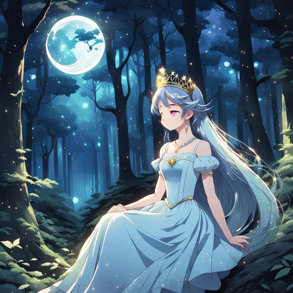 Moon Fairy in Anime Style with Tiara