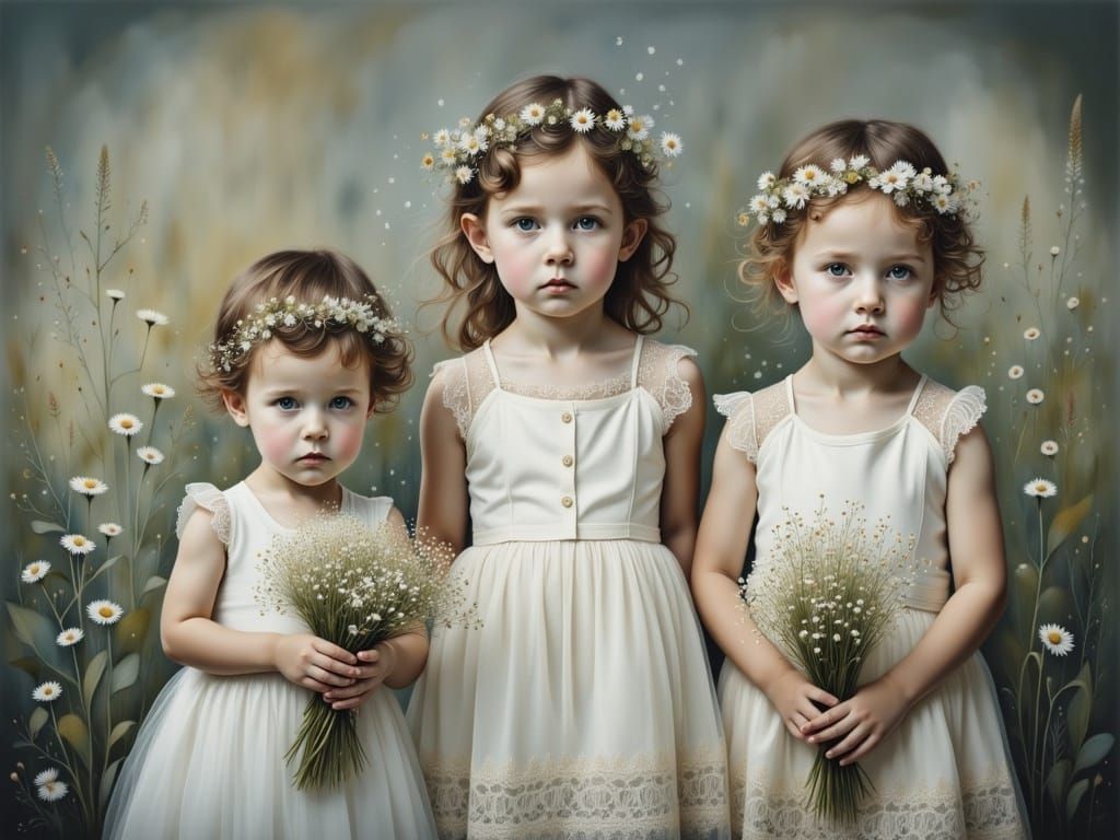 Toddler Siblings in Wildflower Meadow: Ethereal Photography