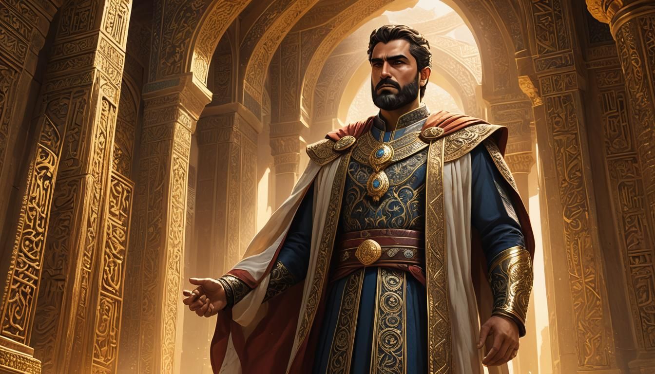 Darius the Great in Achaemenid Temple Concept Art