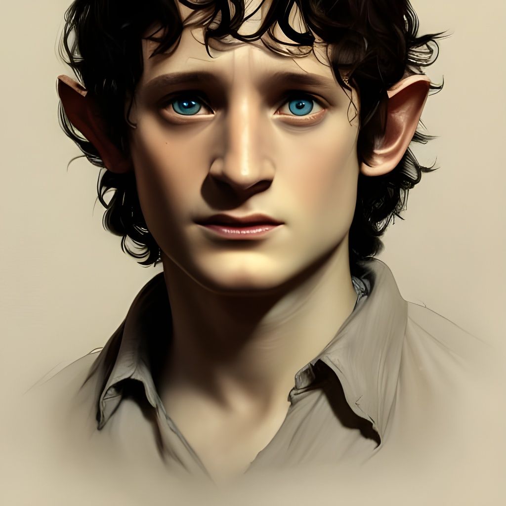 Frodo Baggins Portrait in Art Nouveau Style