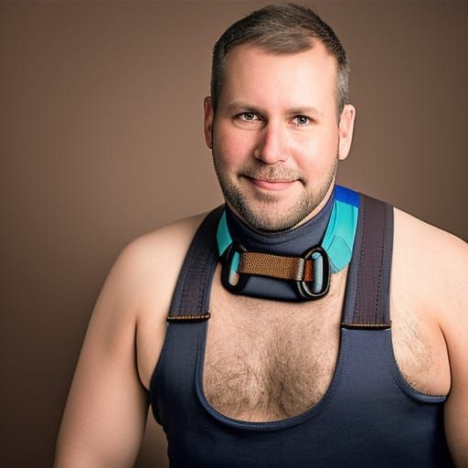Gay Bear Portrait in Studio Lighting Style