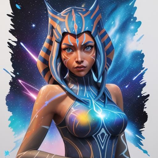 Ahsoka Goddess: Star Wars in Graffiti Art Style