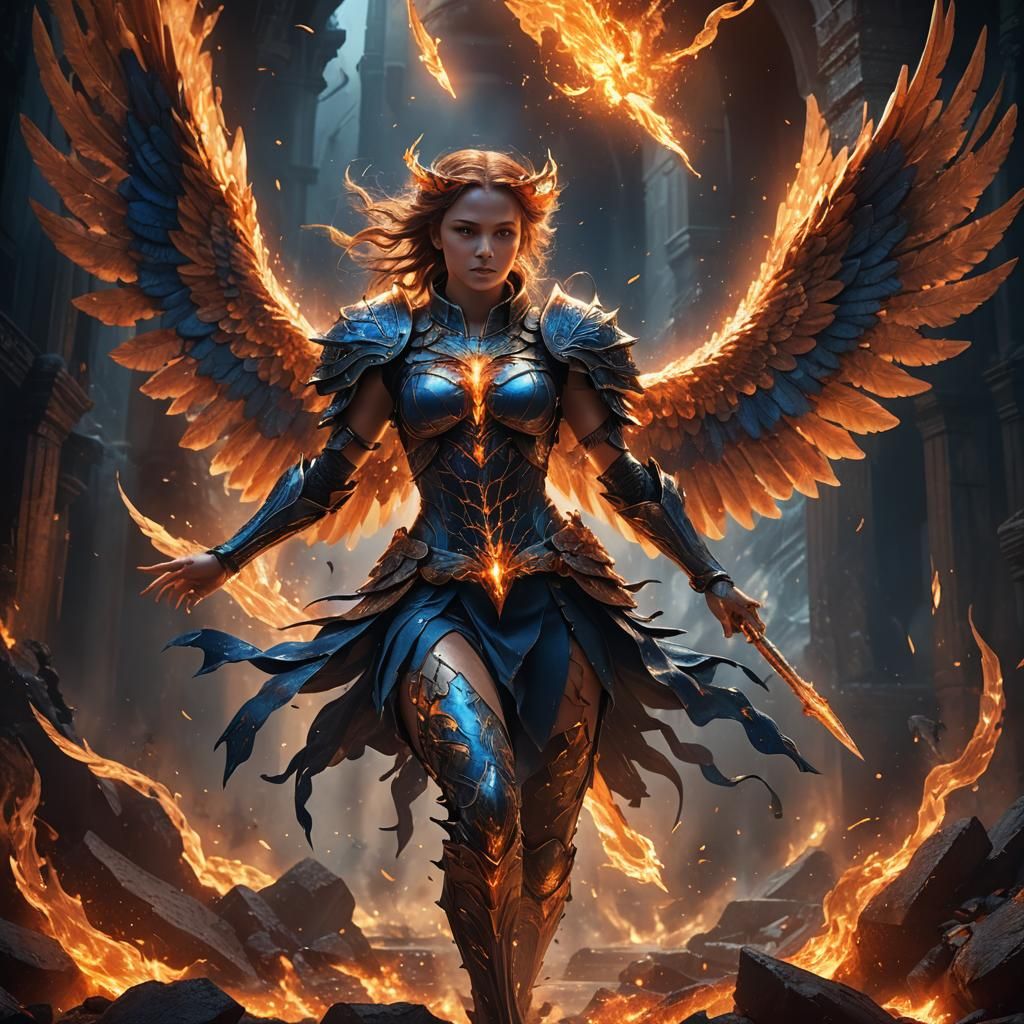 Angel Falling From Grace: Fantasy Concept Art
