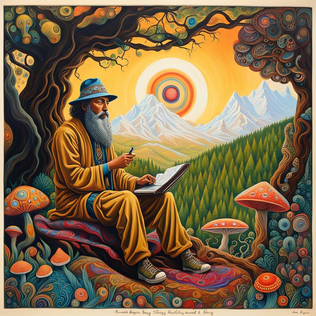 Meditating Philosopher in Oil Painting Style