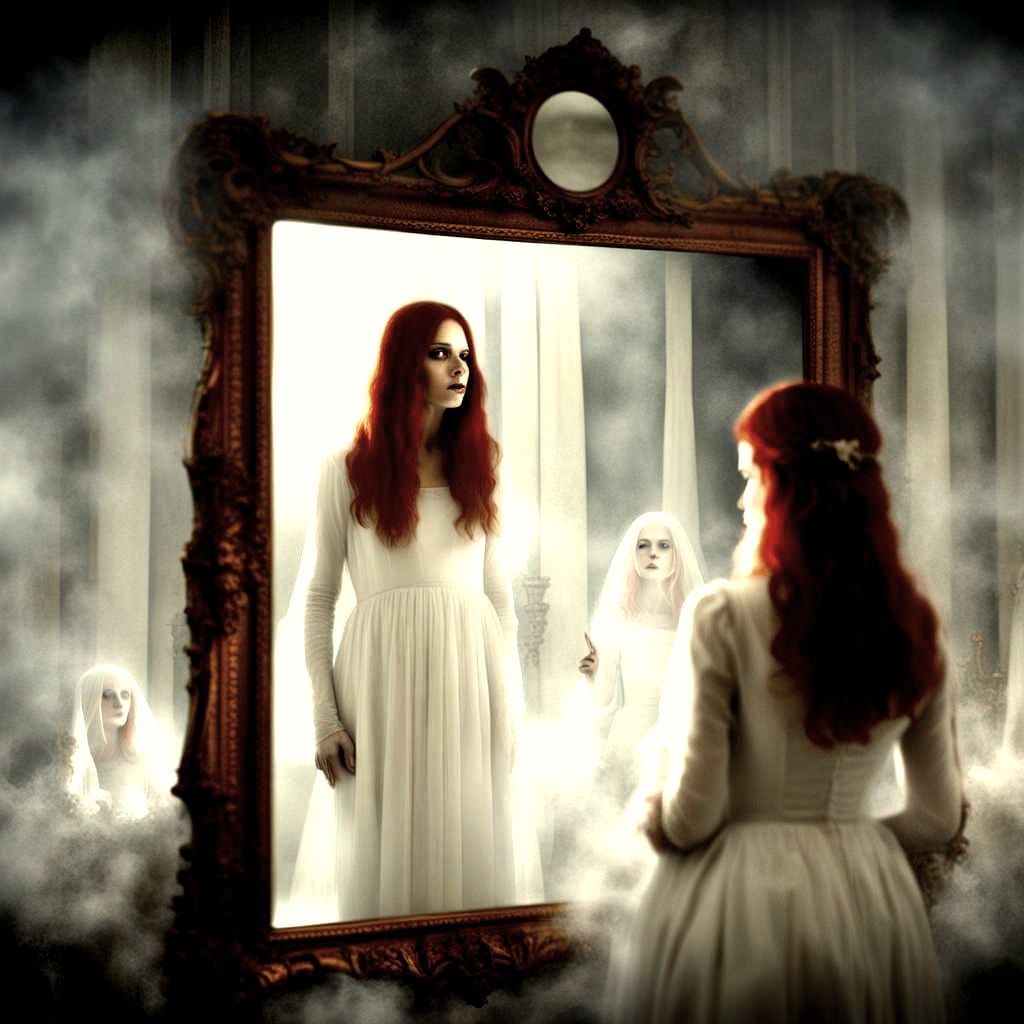 Ghostly Reflection: Woman Sees Herself as Ghost