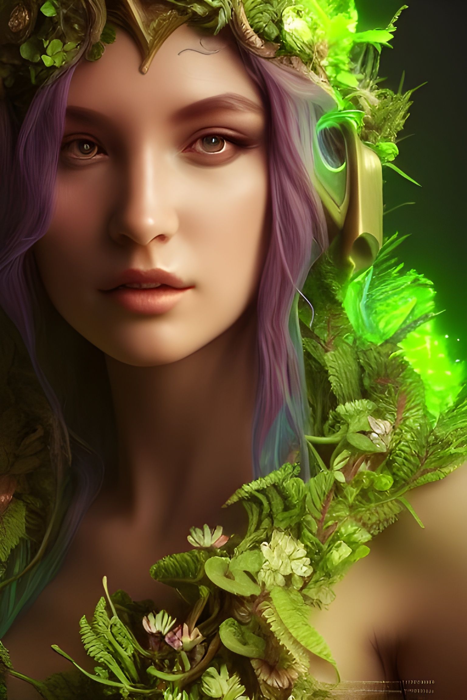 Detailed 3D Render of a Female Druid