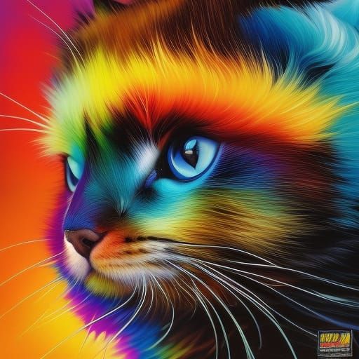 Rainbow Kitten: Adorable Comic Book Art