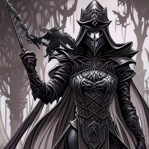 Corrupted Plague Doctor Elf Queen in Comic Art