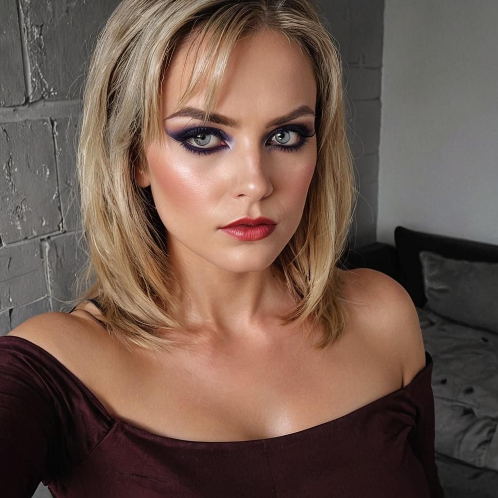 Gothic Portrait with Bold Latex Eye Makeup