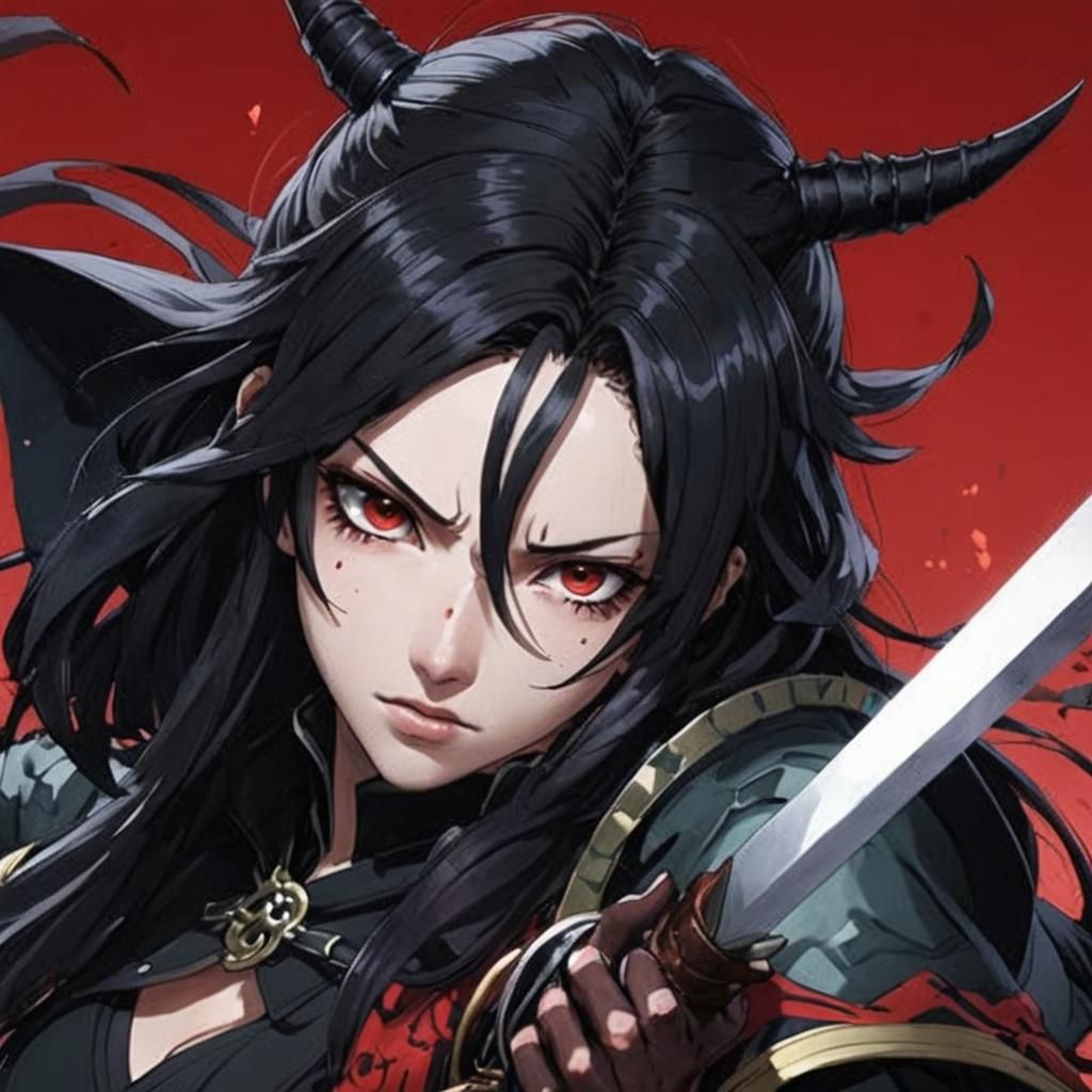 Anime Style Demon Slayer Girl