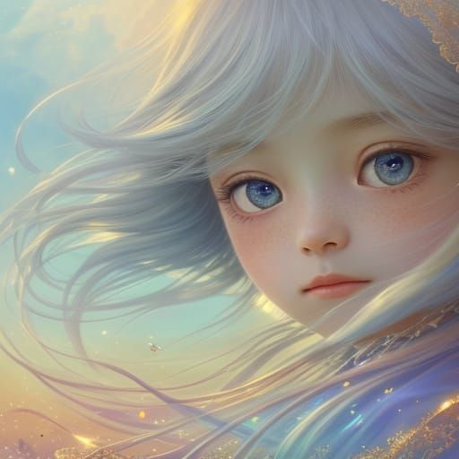 Child Returns to Innocence in Dreamlike Digital Art