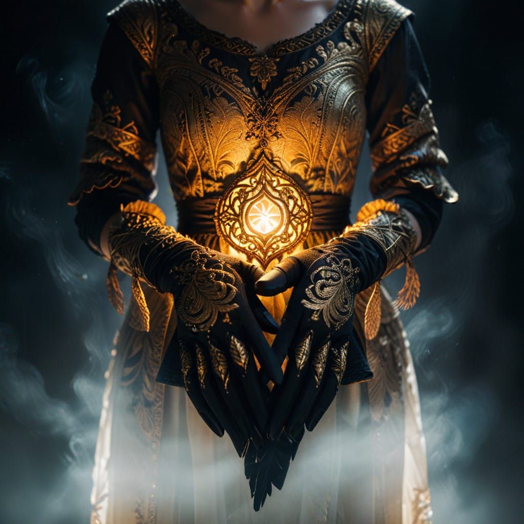 Ethereal Maiden in Warm, Golden Light