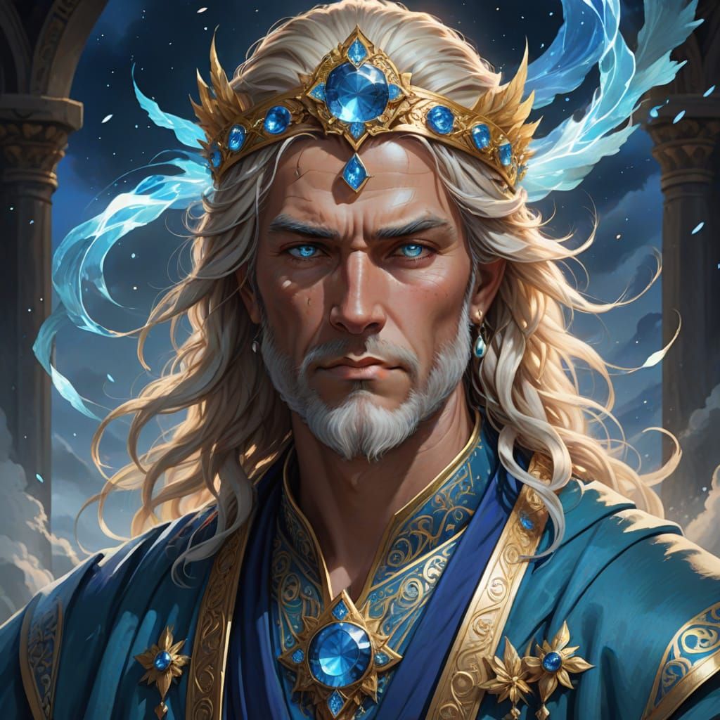 Portrait of Notus, God of the South Wind