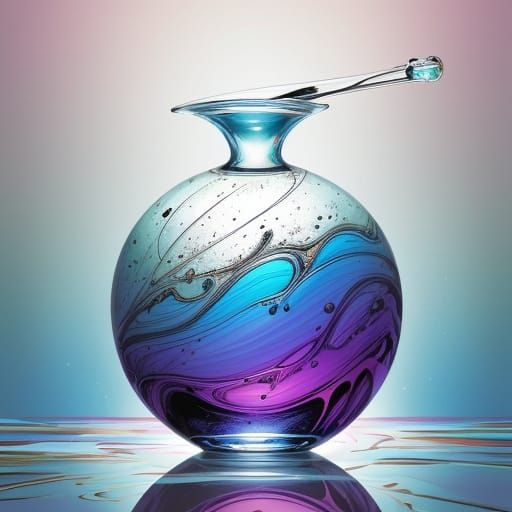 Woman with Murano Glass in Comic Book Style