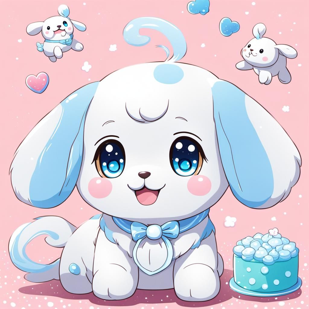 Cinnamoroll Dog in Anime Style