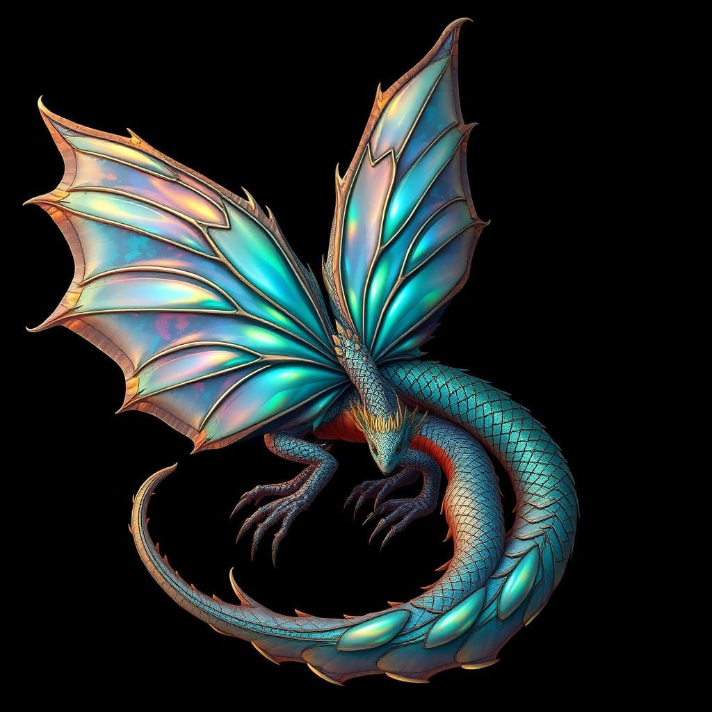 Majestic Butterfly Dragon in Vibrant, Dreamlike Splendor