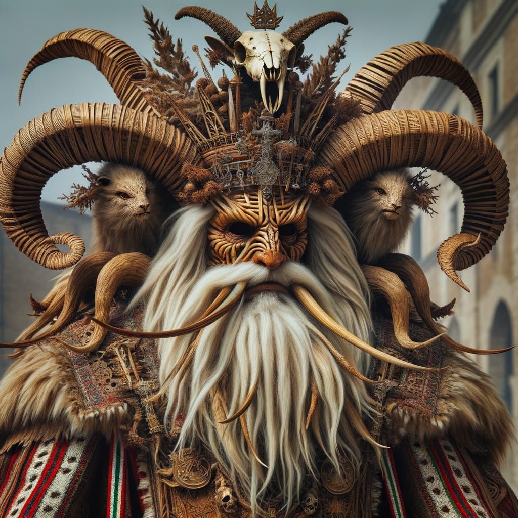 Krampus Emperor in Ancient Beast Fur Robes