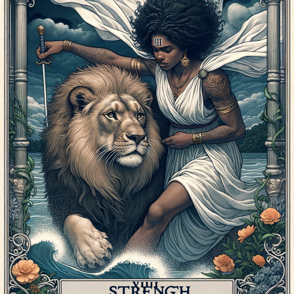 Tarot Card VIII: Strength, Taming the Lion