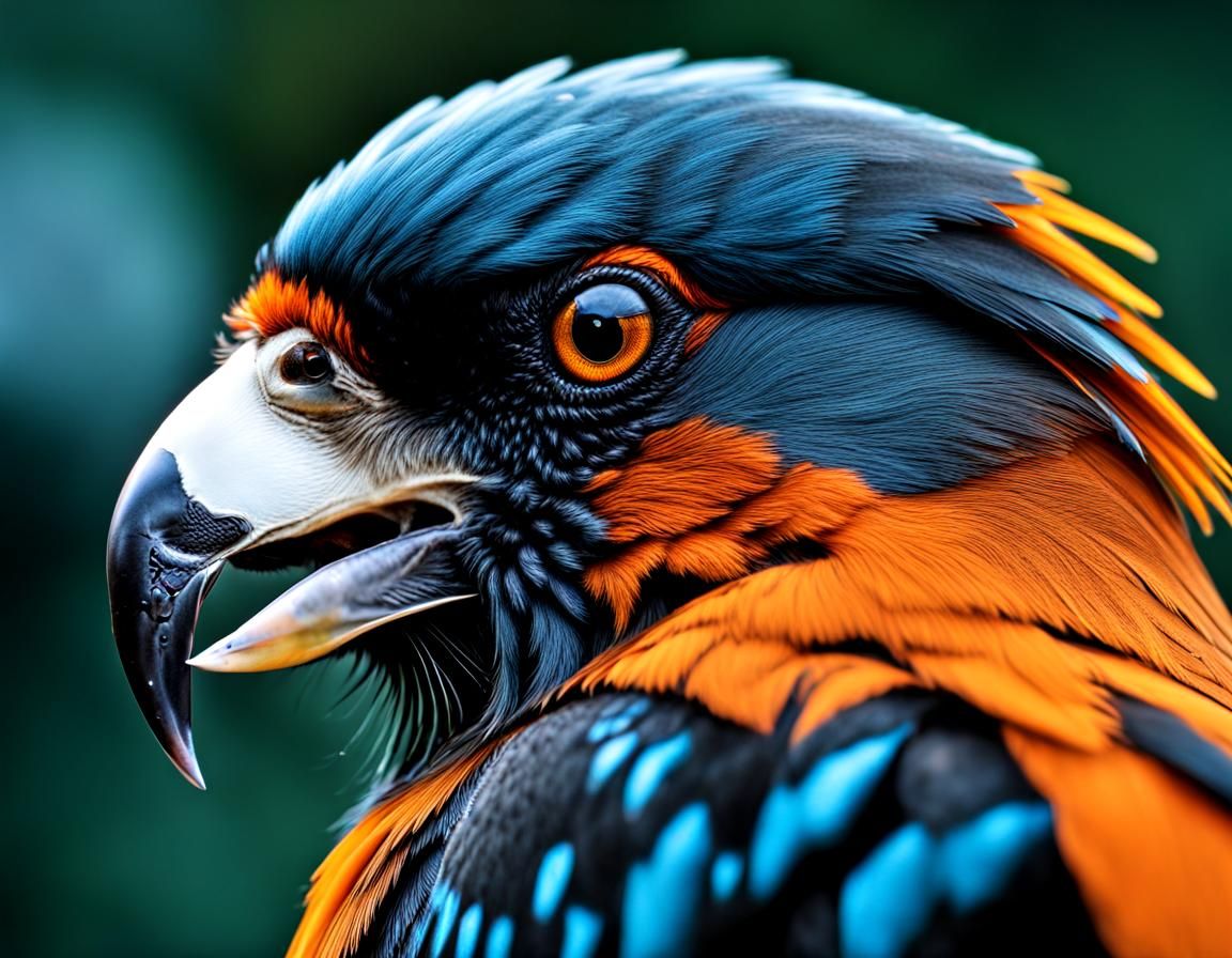 Dazzling Bird Close-Up in Hyperrealistic Style