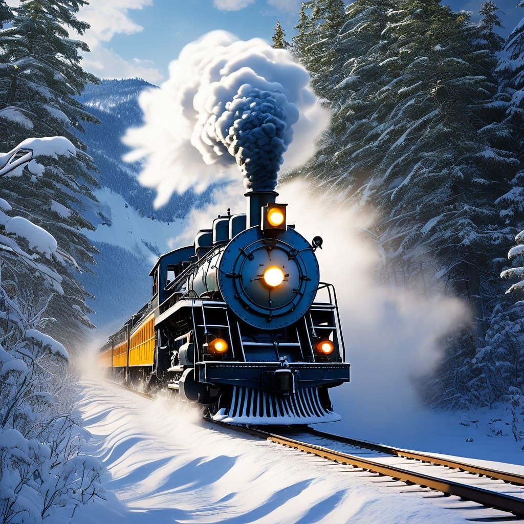 Majestic Polar Express Train Conquers Canadian Snowstorm in...