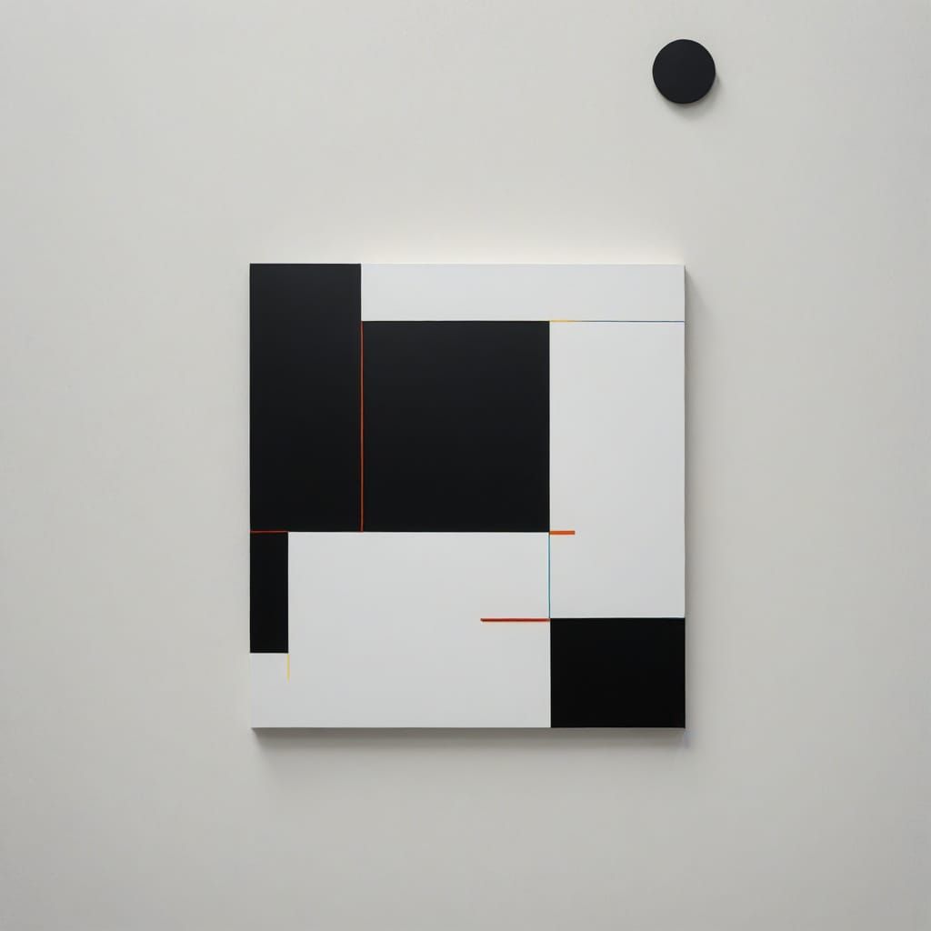 Minimalist Monochromatic Masterpiece: A Single Dot in the Vo...