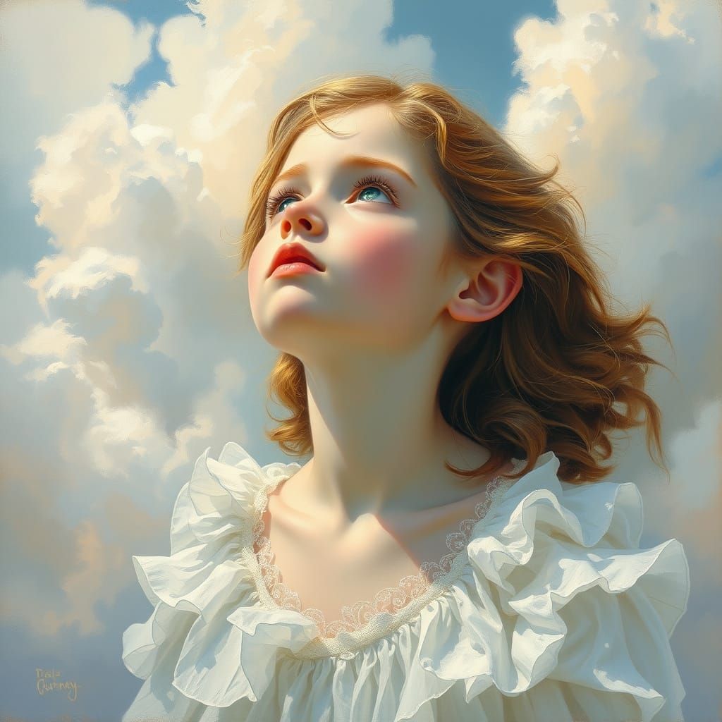 Serene Angel in Elysian Skies