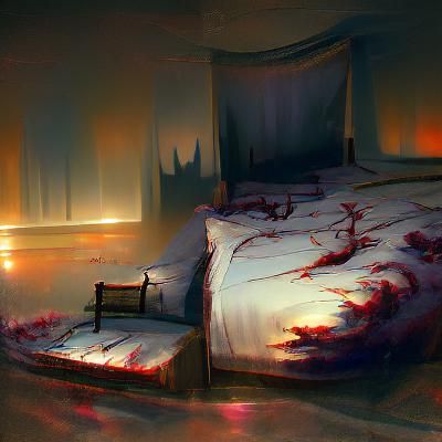 Sinister Empty Bed, Greg Rutkowski Style