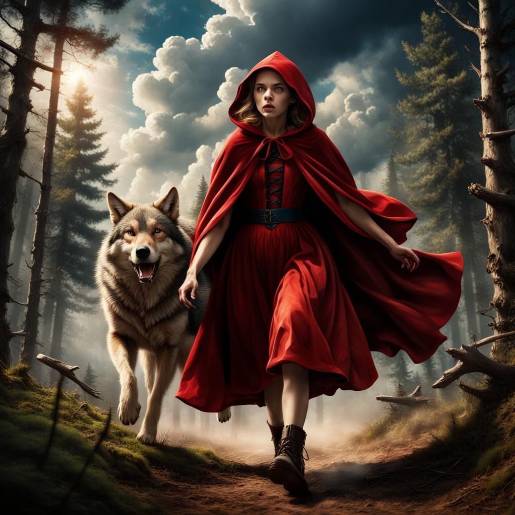 Red Riding Hood's Chase: A Digital Matte Painting