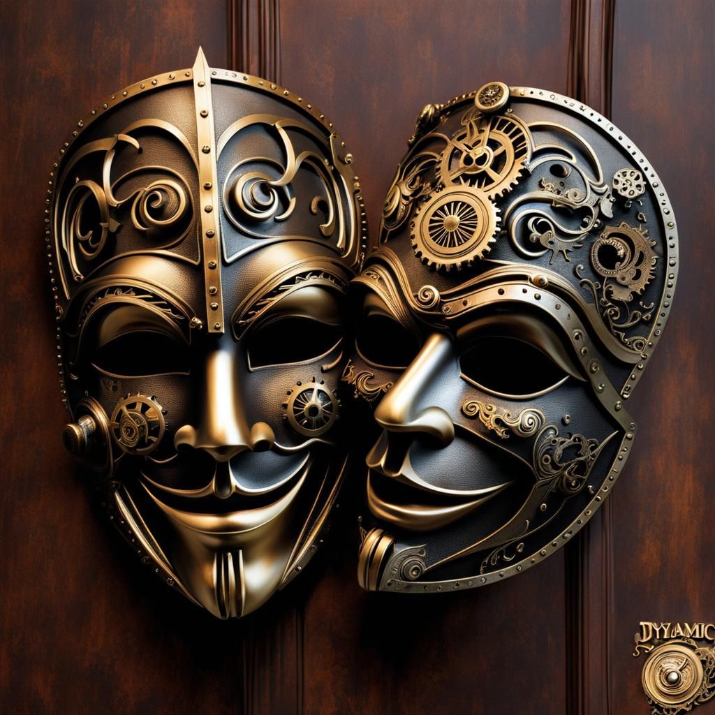 Steampunk Comedy and Tragedy Masks