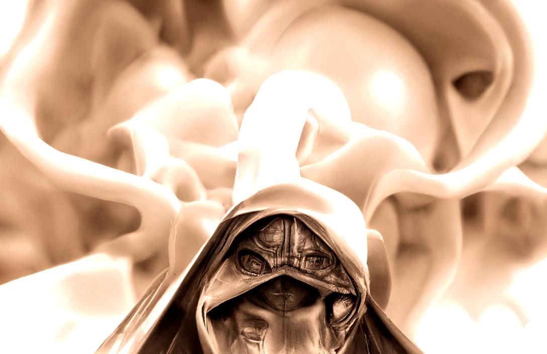 Hooded Specter at Sparkling Nebula, Giger Style