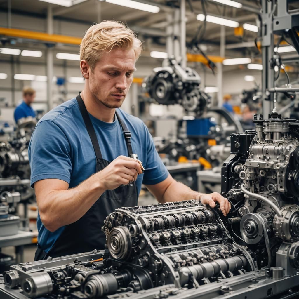 Assembling a V12 Engine in a Rolls-Royce