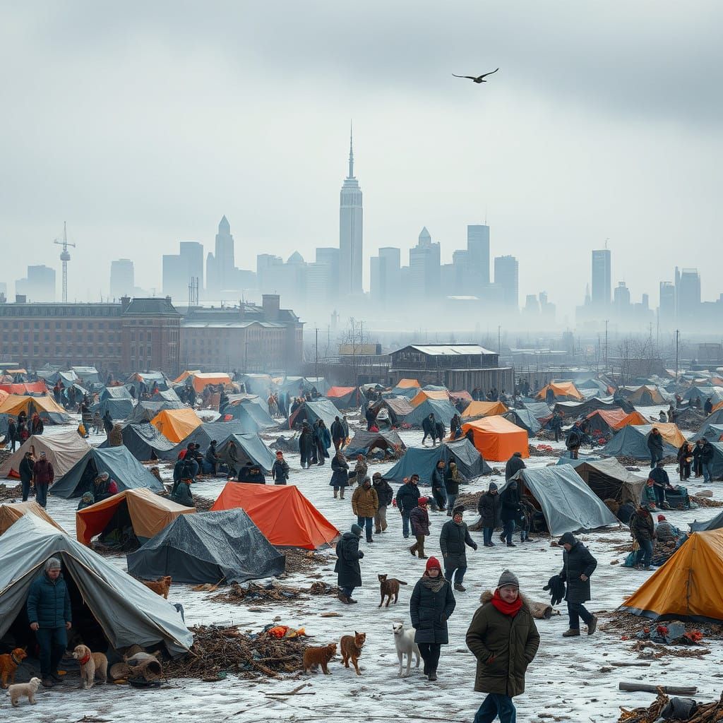 Desolate Cityscape of Resilience