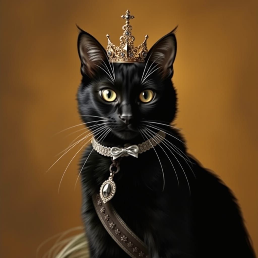 Regal Feline Companion for a Black Princess
