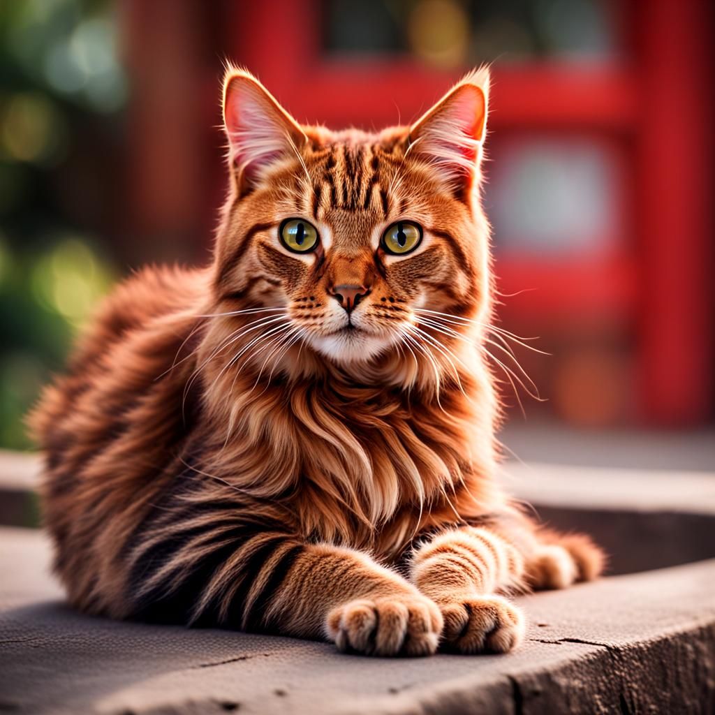 Stunning Red Cat Portrait in Professional Photography Style