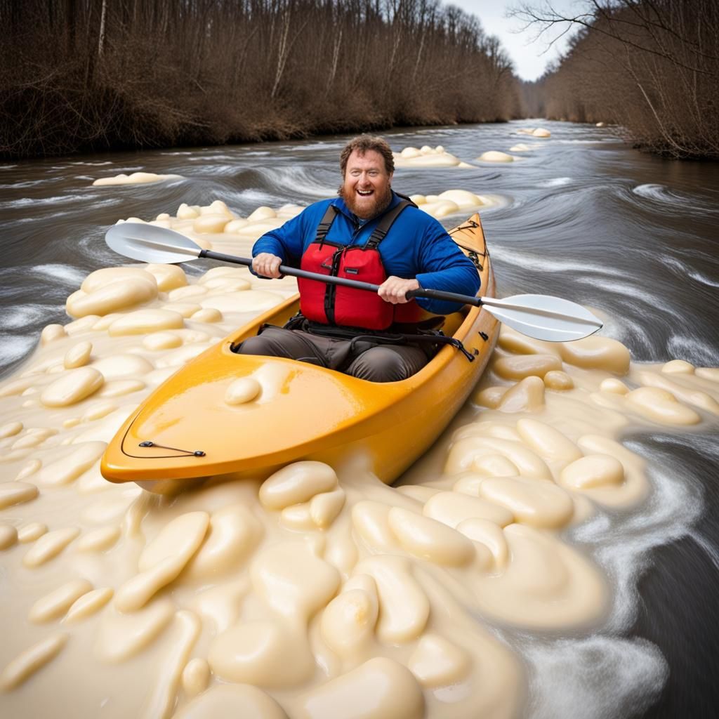 Kayaking Down a Gravy River in Mashed Potatoes