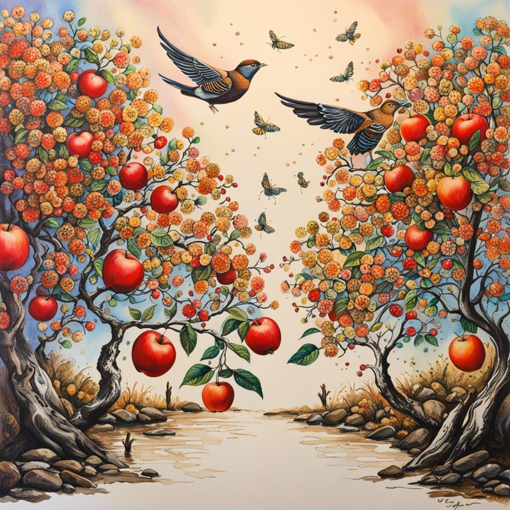 Harmonious Ink Painting of Peace and Unity