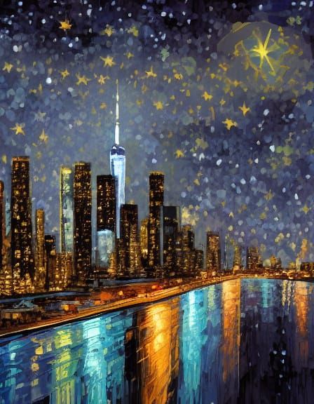 NYC Skyline Panorama with Twin Towers