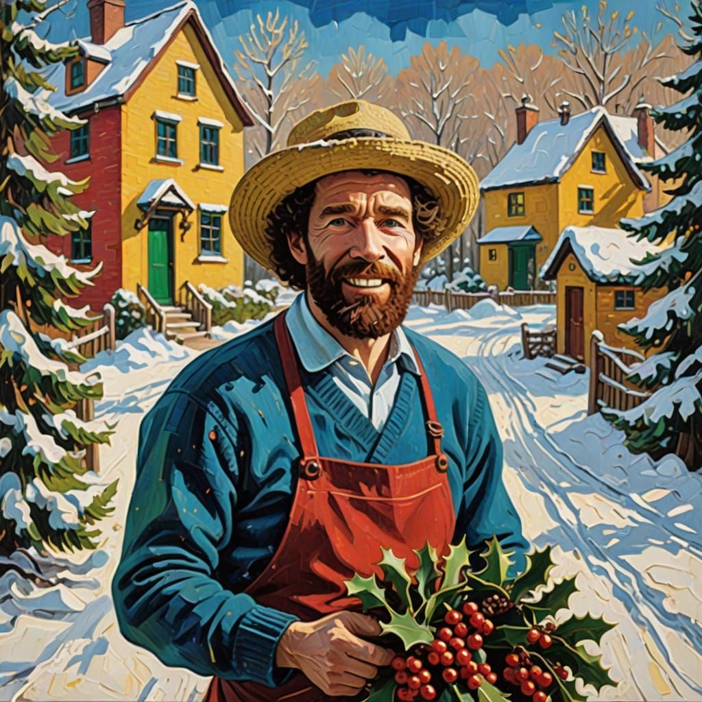 Bob Ross Creates Joyful Winter Wonderland
