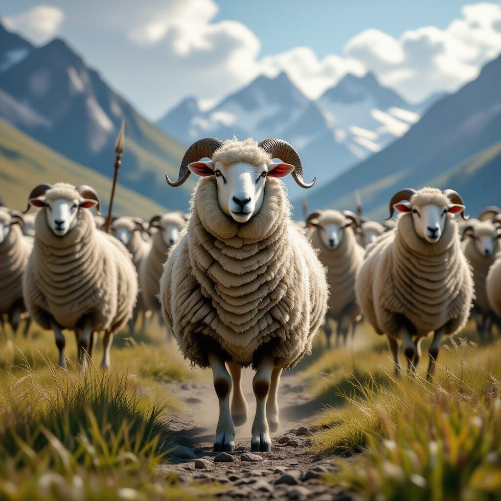 Armored Sheep Army: Epic Digital Matte Painting