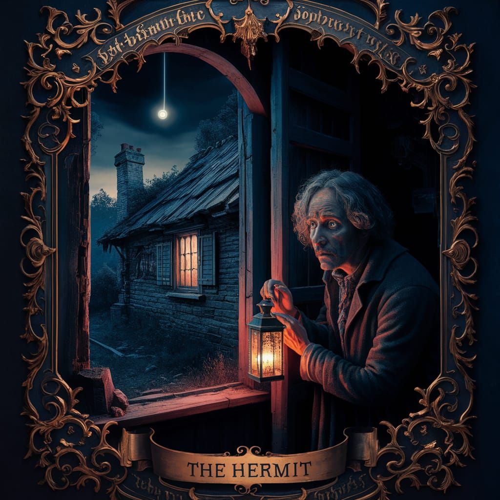Gothic Tarot Card: The Hermit