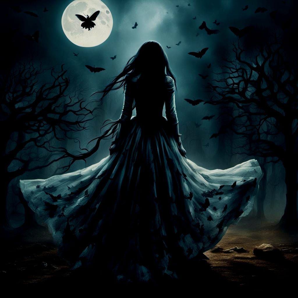 Ethereal Ghosts Gathering Under Moonlight