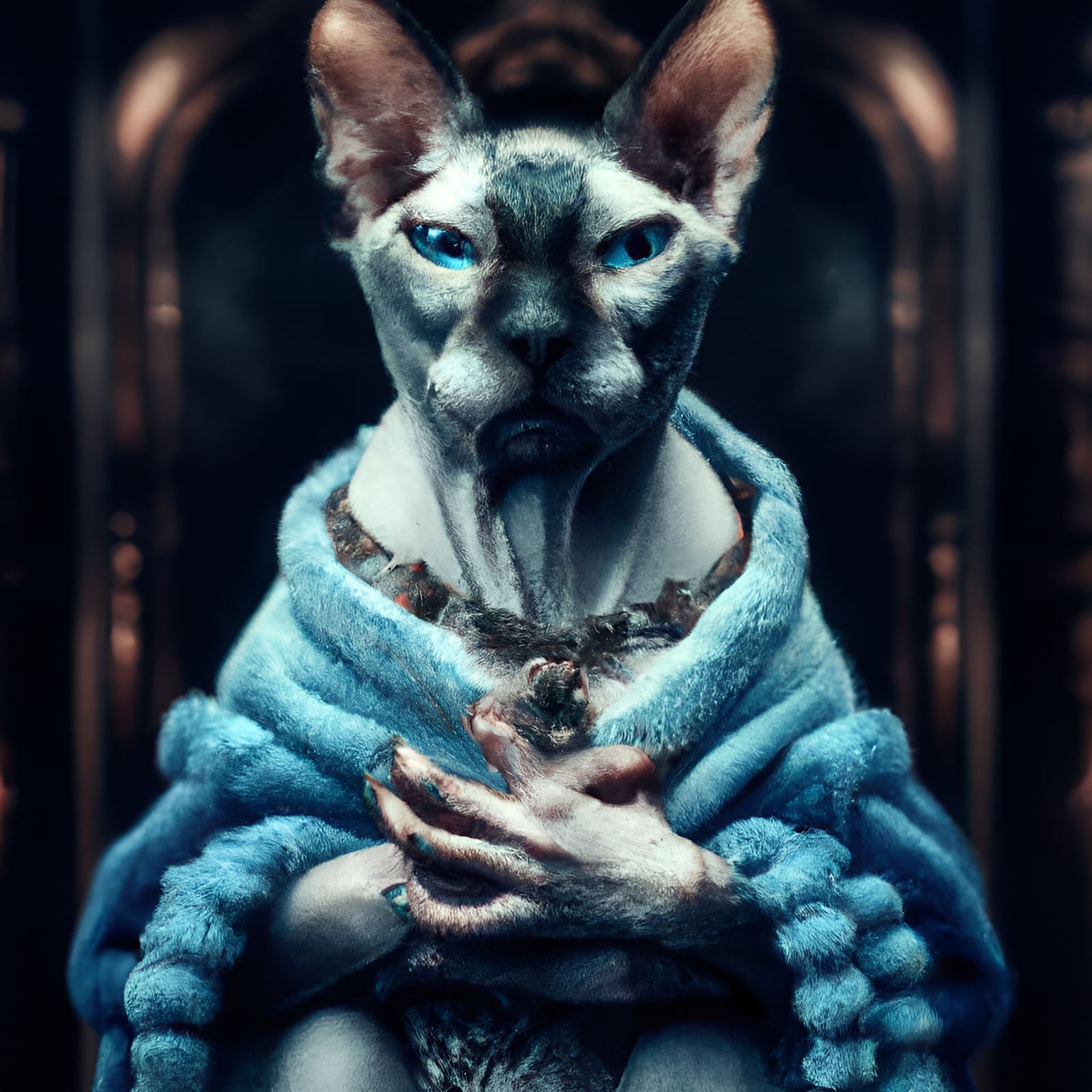 Photorealistic Ancient Cat God in Divine Style