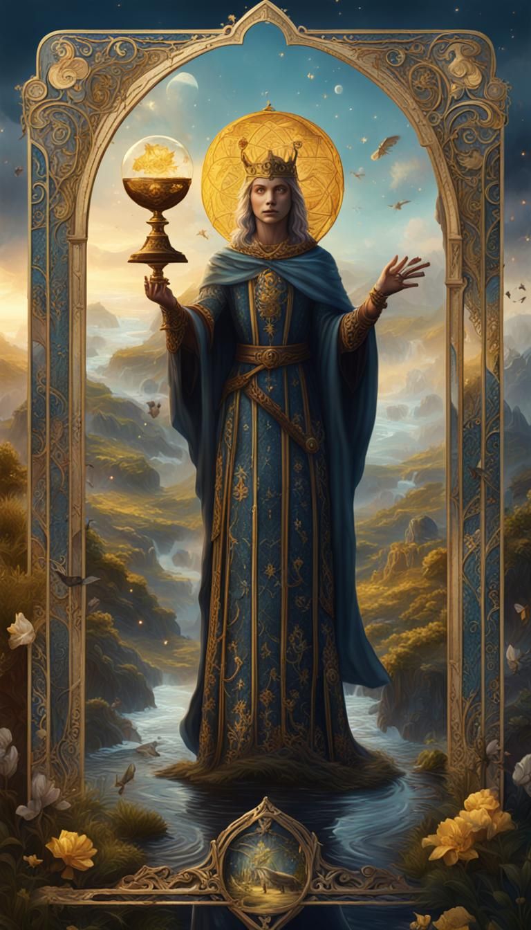 Temperance Tarot Card: Medieval Spiritual Art
