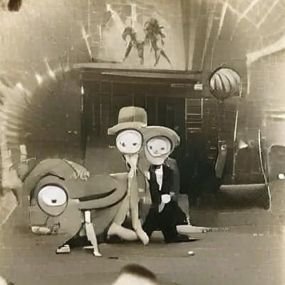 Rick and Morty in 1930s Cartoon Style