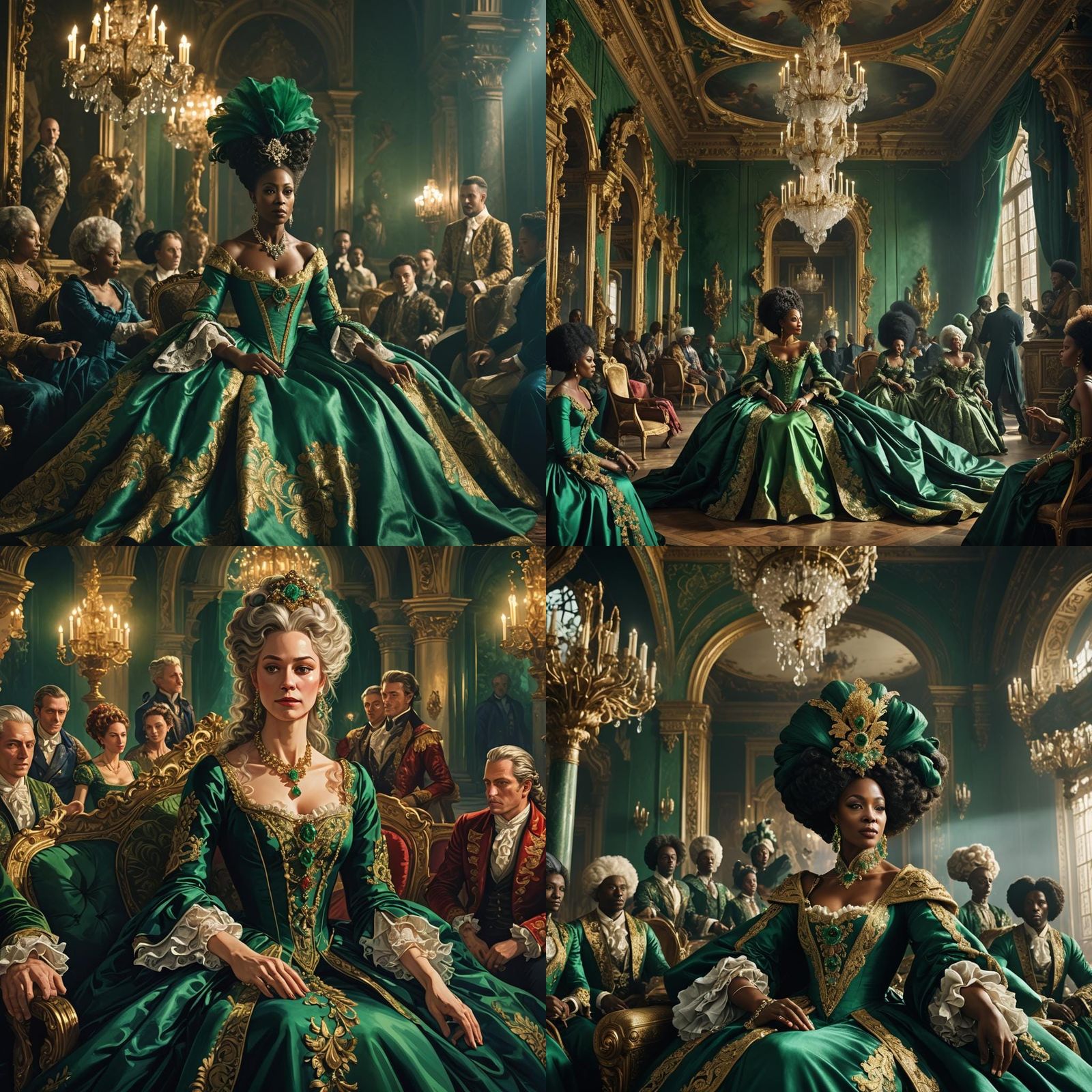 Rococo Palace Drama: Duchess and Court Intrigue