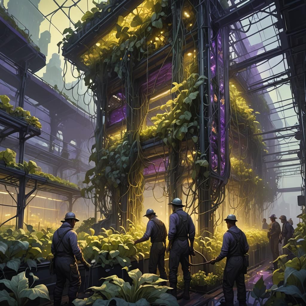 Dark Fantasy Vertical Farm Concept Art