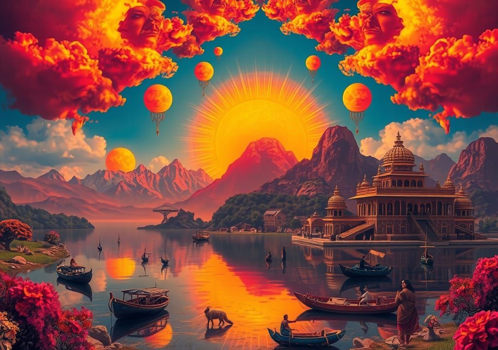 Surreal Antediluvian India: A Hyperrealistic 3D Render