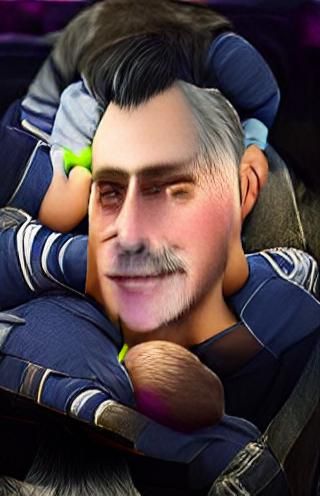 Portrait of a Rugged Man with Long Hair