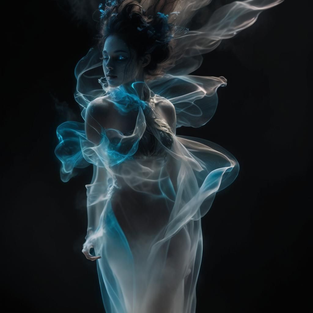 Bioluminescent Fairy Soaring Through Dreamscape, 3D Art